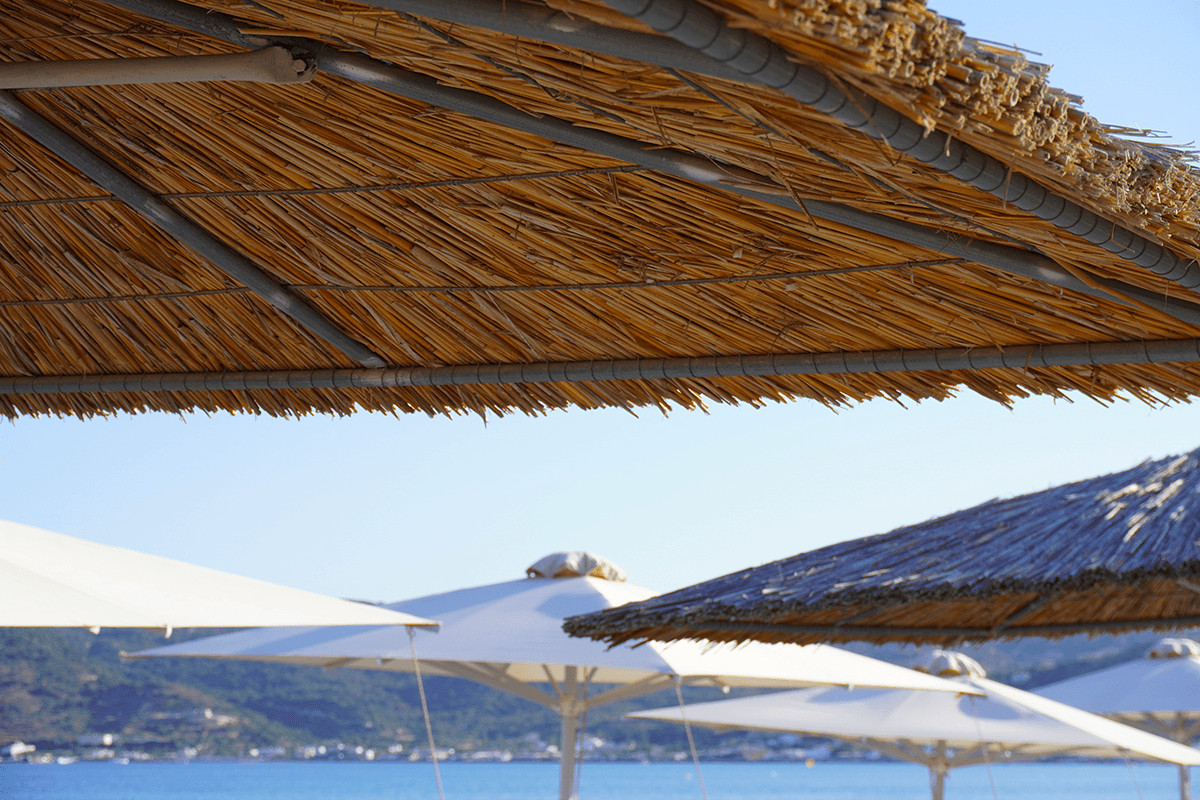 Sunbeds overlooking the sea